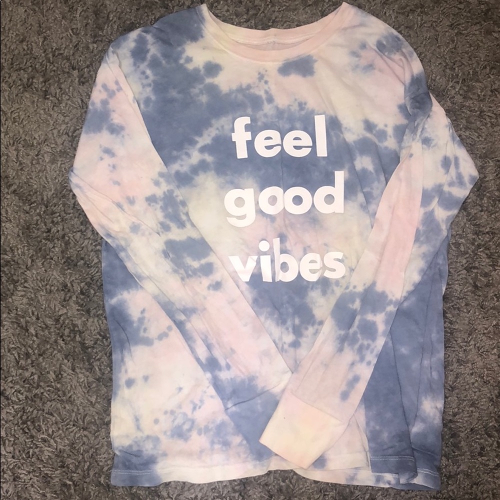 Tie dye “feel good vibes” long sleeve